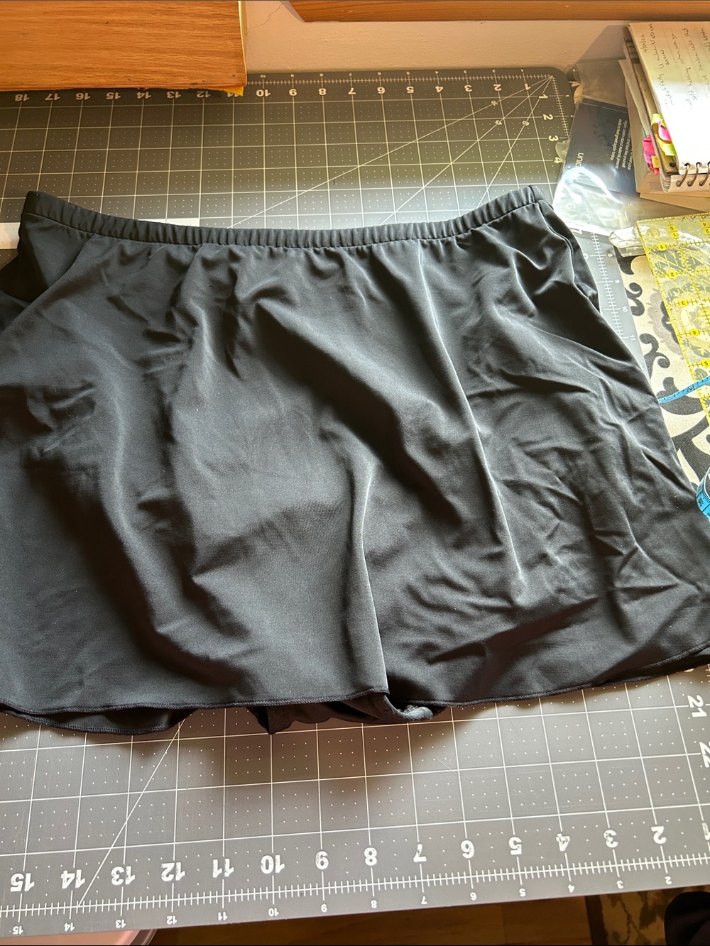Classic Black Women's Swim skort Skirt - Easy Elastic Waist